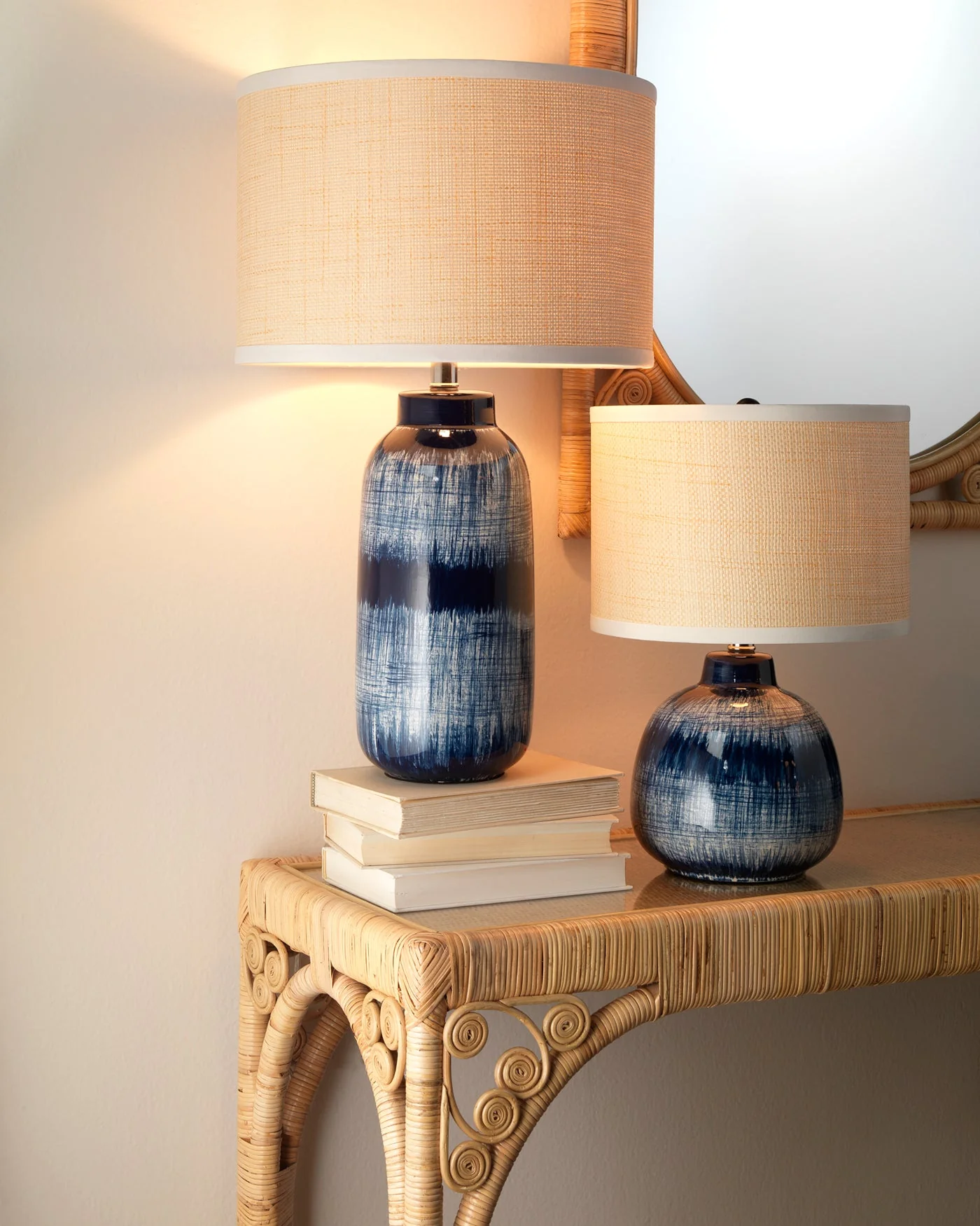 Batik Table Lamp Blue and Cream - Large - Image 2