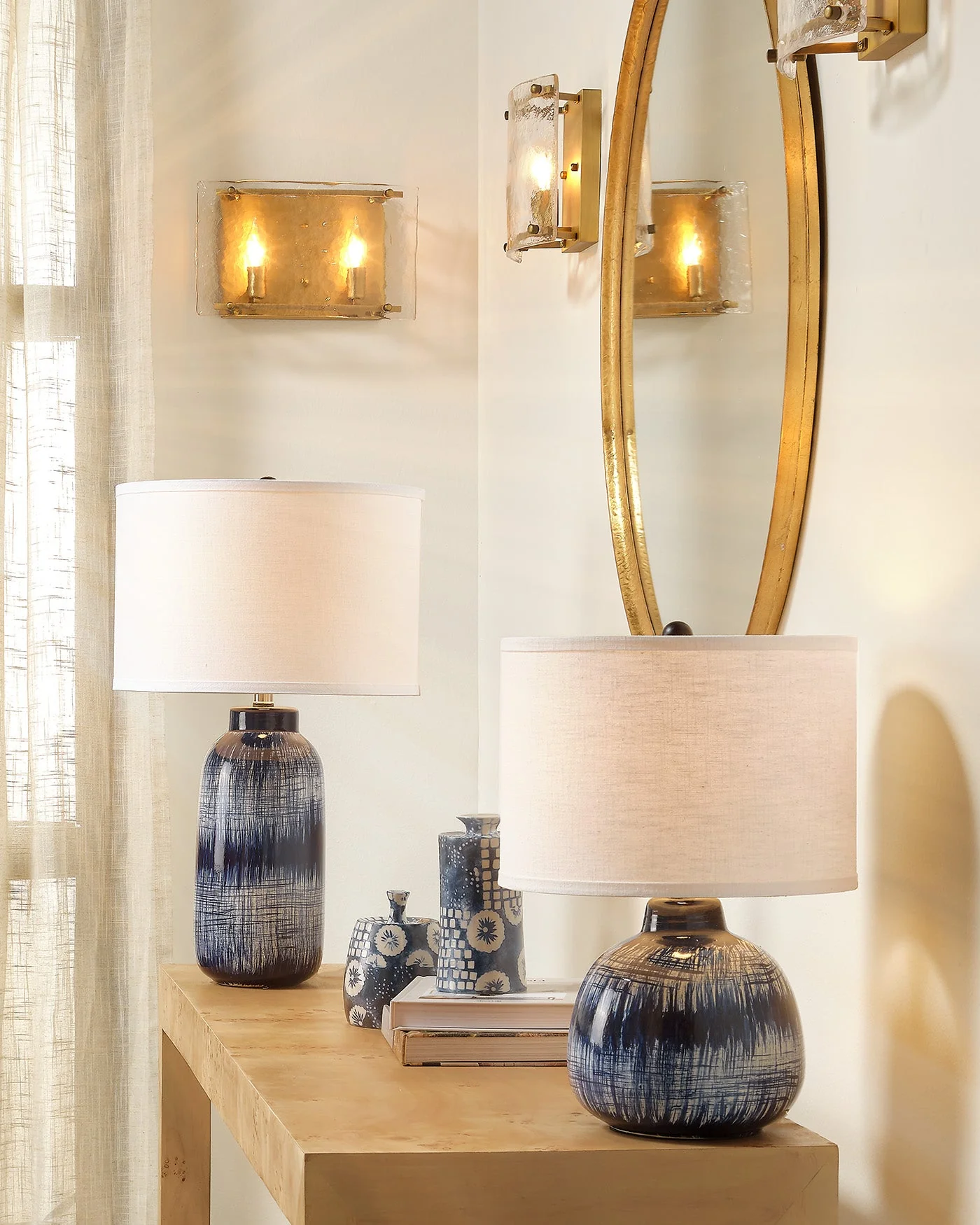 Batik Table Lamp Blue and White - Large - Image 2