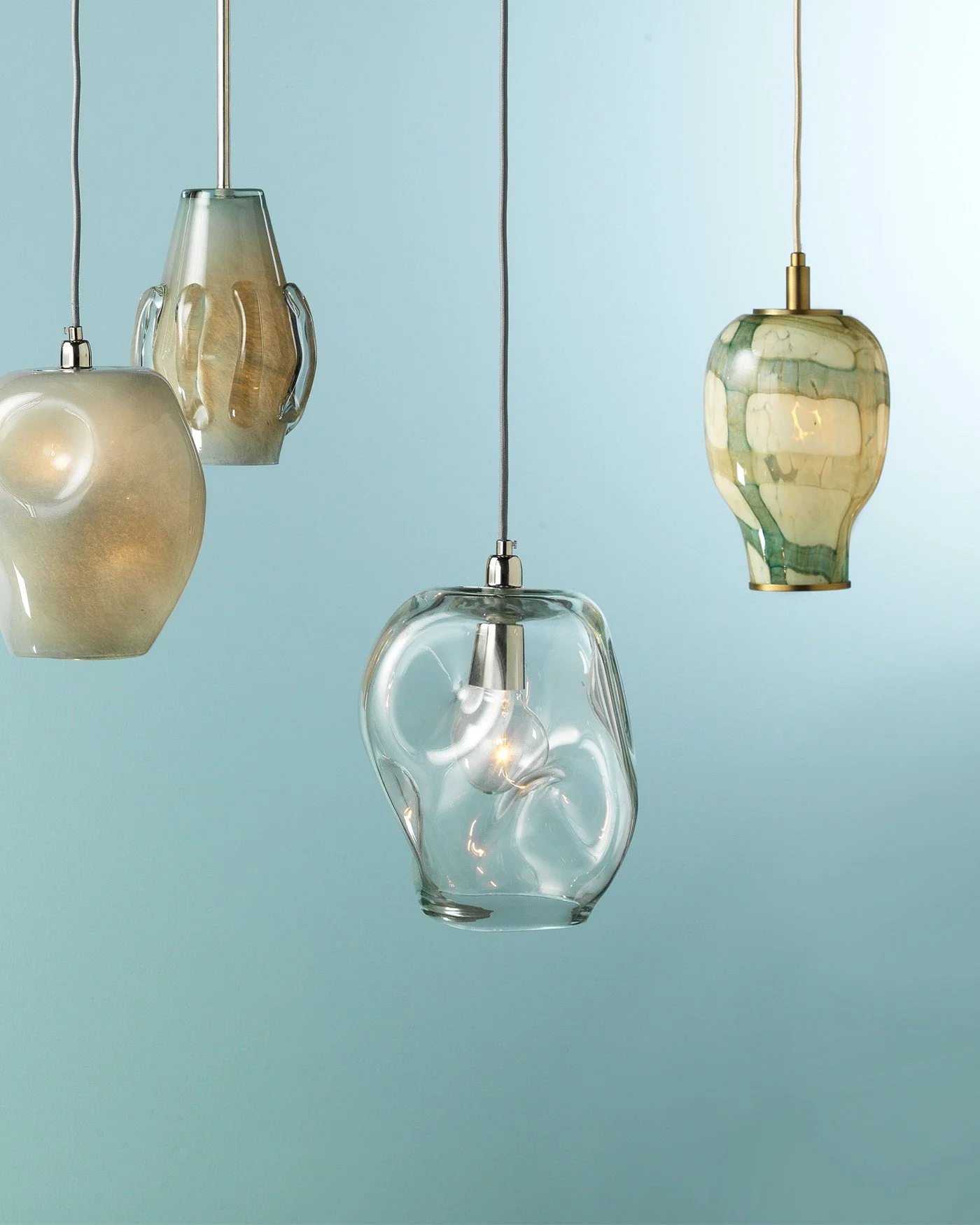 Dimpled Glass Pendant Clear - Image 2