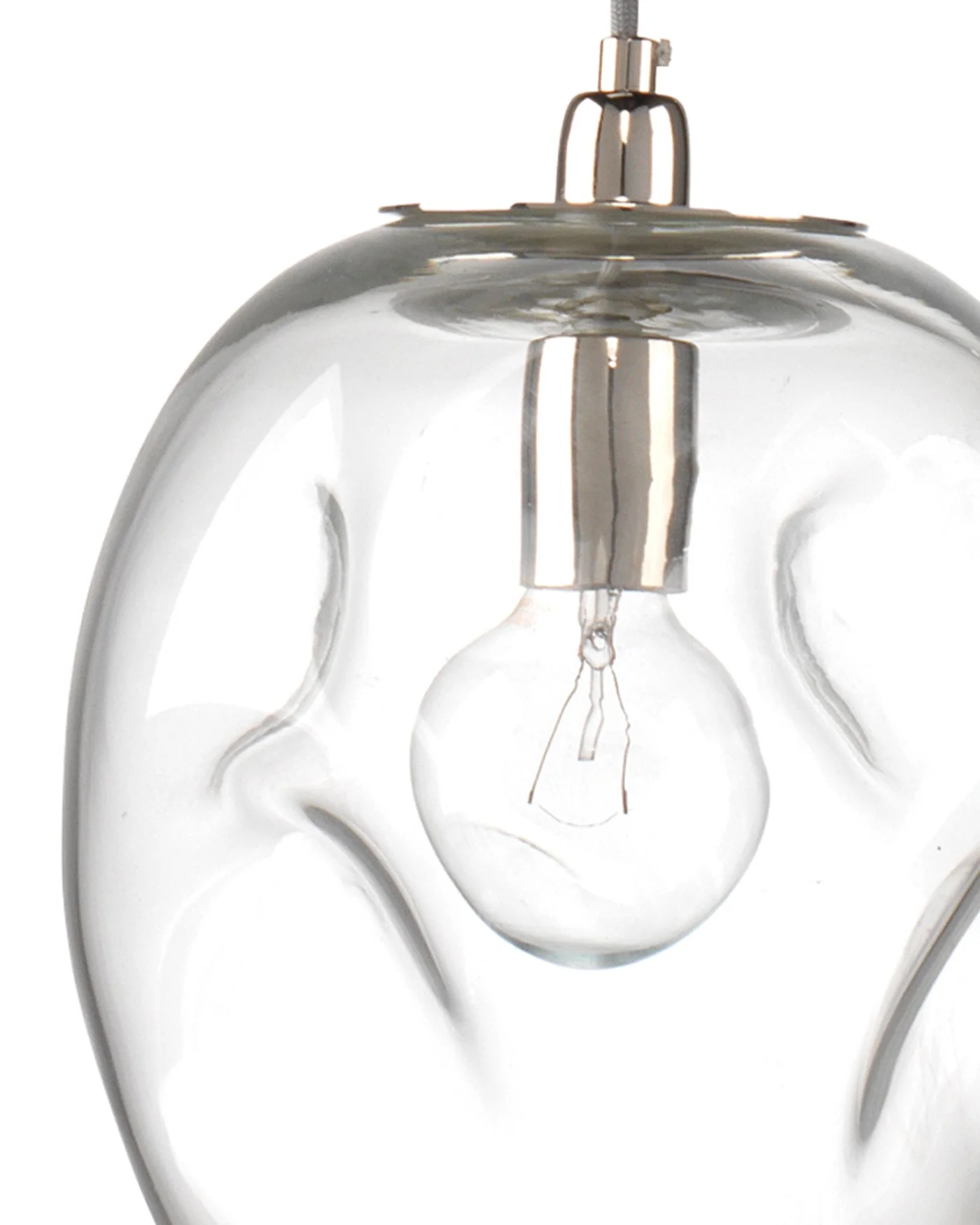 Dimpled Glass Pendant Clear - Image 3