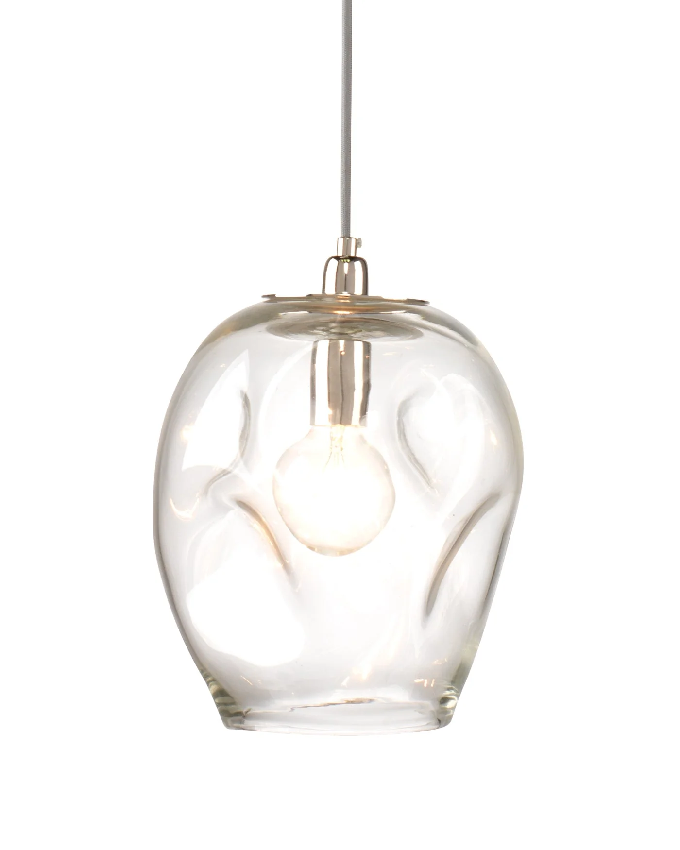 Dimpled Glass Pendant Clear - Image 4