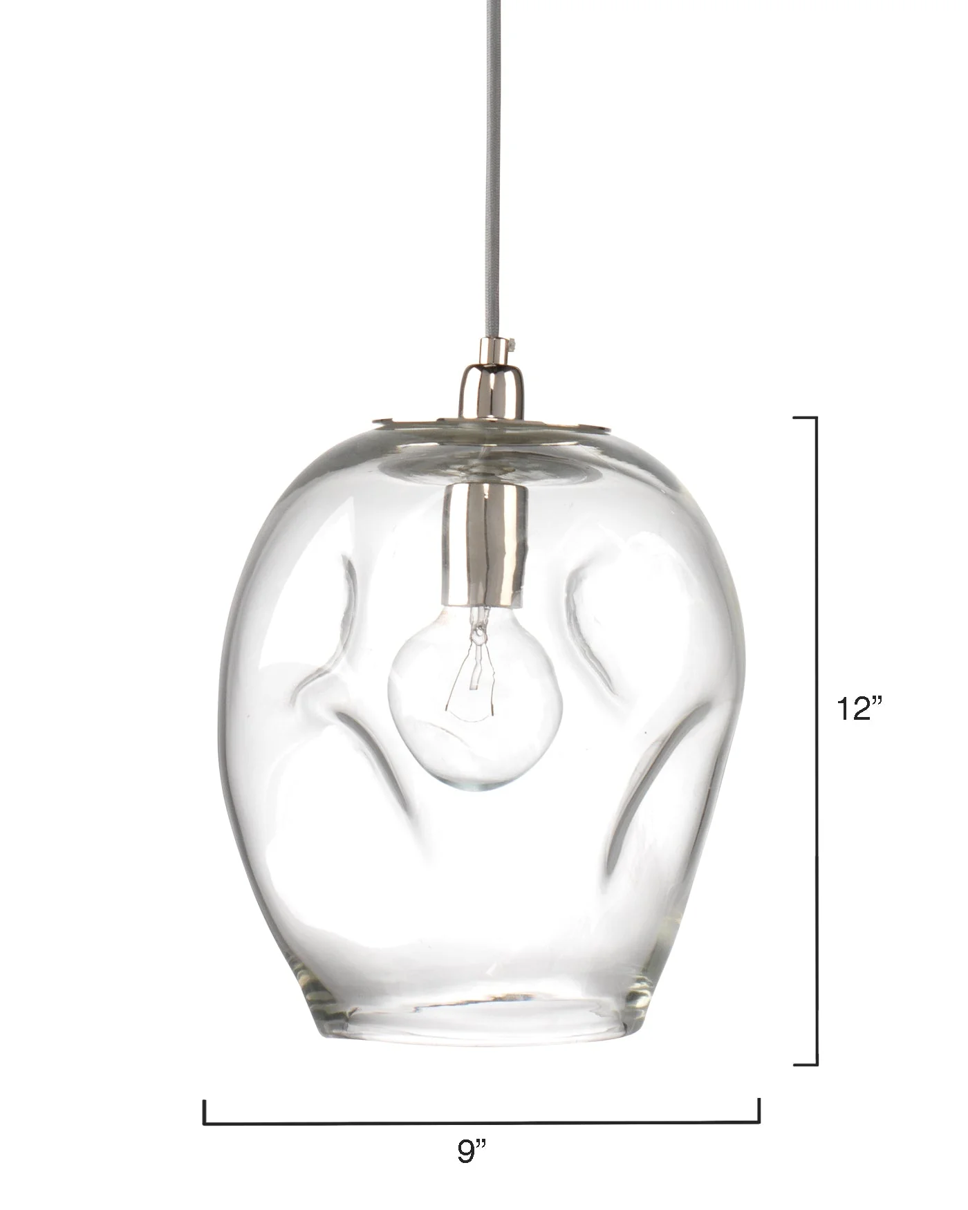 Dimpled Glass Pendant Clear - Image 6