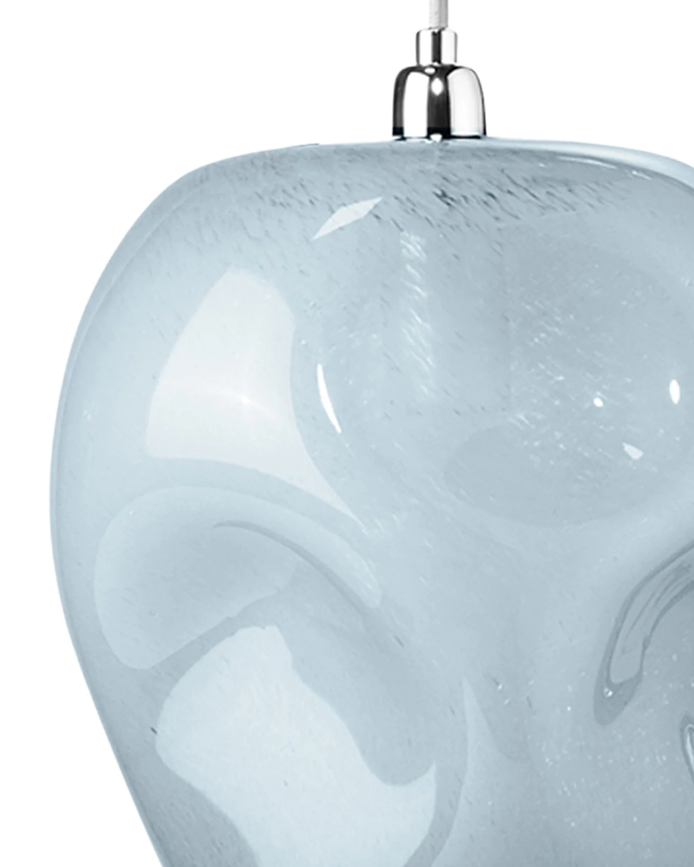 Dimpled Glass Pendant Cornflower Blue - Image 3