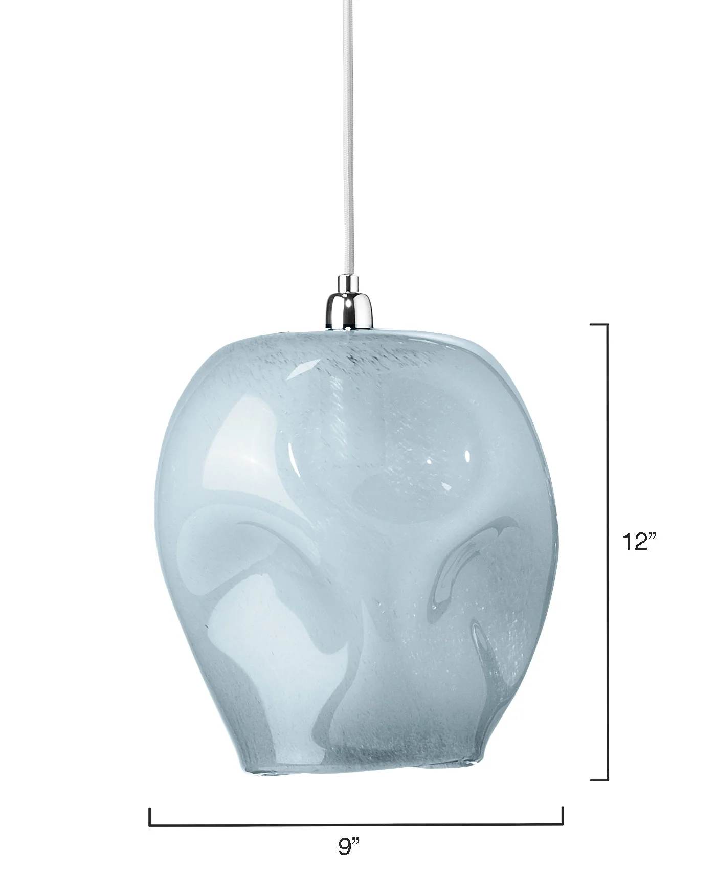 Dimpled Glass Pendant Cornflower Blue - Image 6