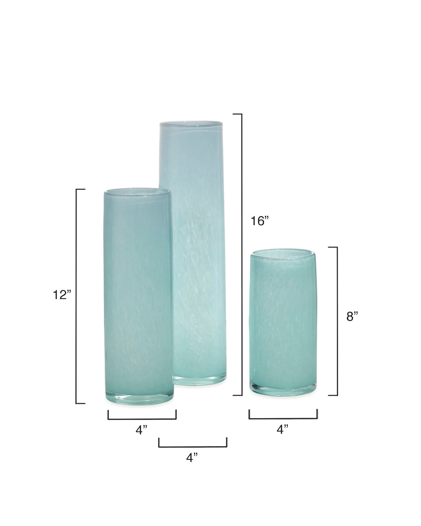 Gwendolyn Hand Blown Vases (Set Of 3) - Blue - Image 8