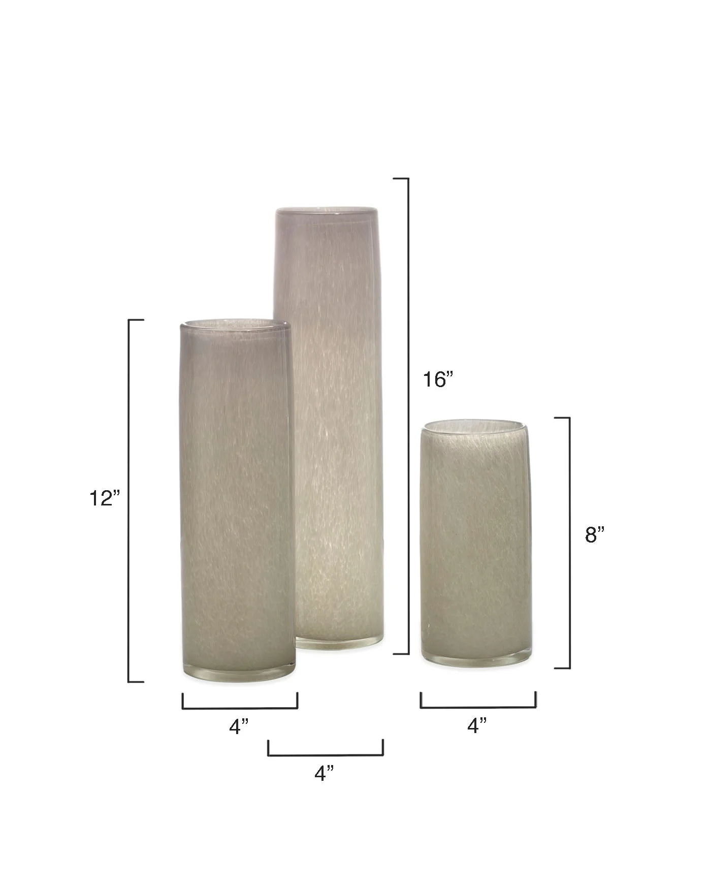 Gwendolyn Hand Blown Vases (Set Of 3) - Grey - Image 8