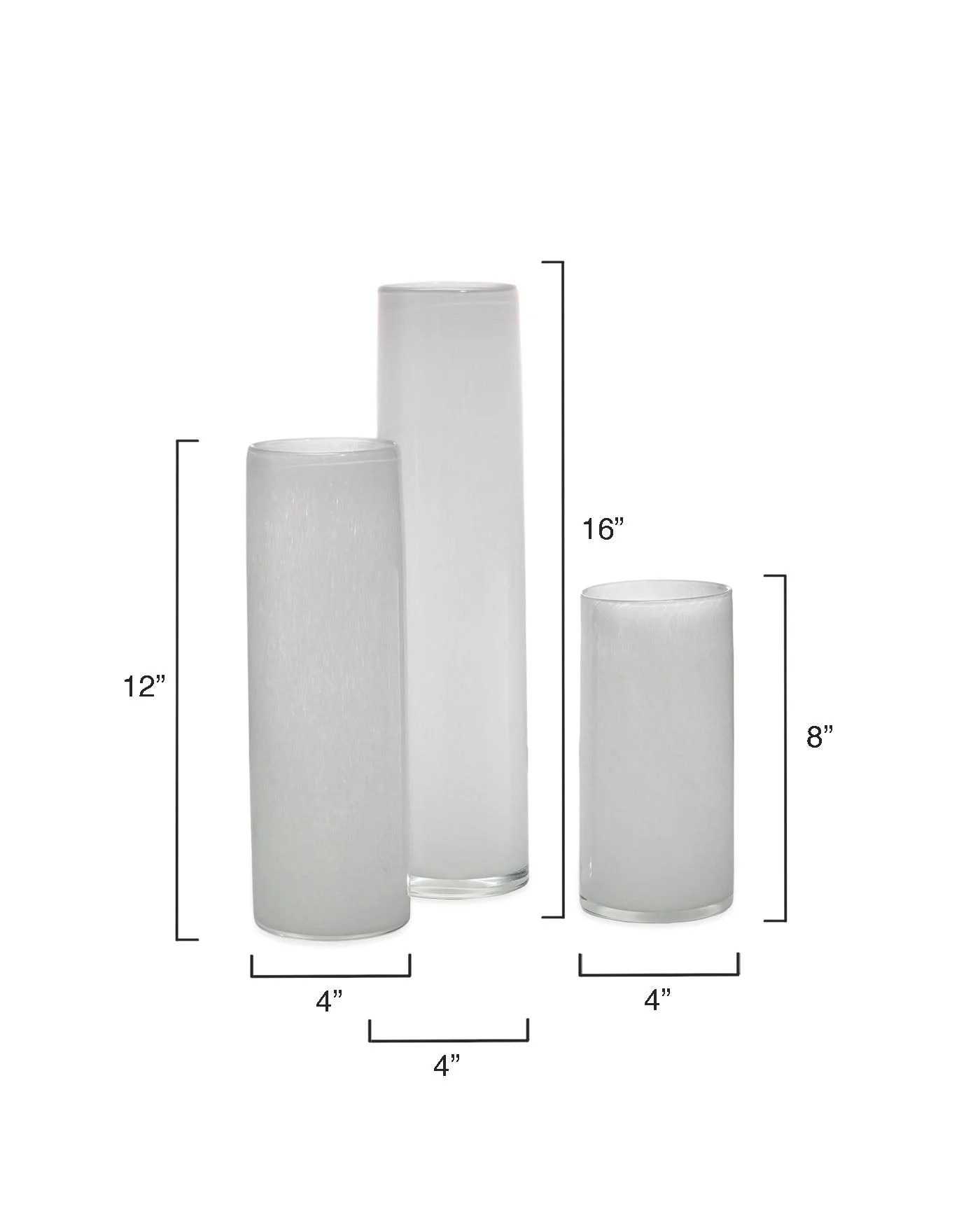 Gwendolyn Hand Blown Vases (Set Of 3) - White - Image 9