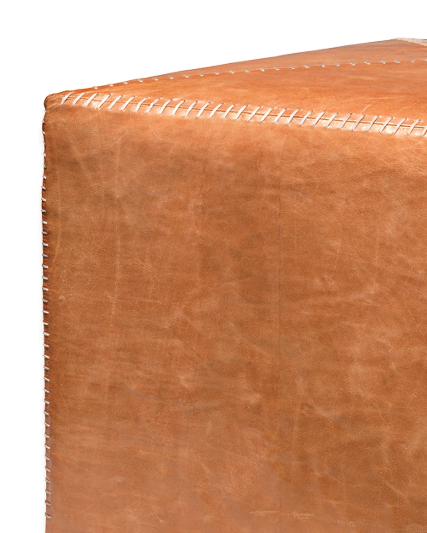 Large Ottoman Buff Leather - Image 3