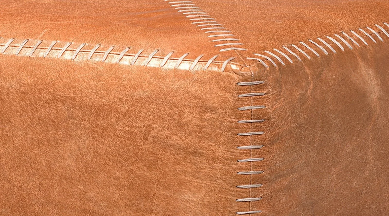 Large Ottoman Buff Leather - Image 4