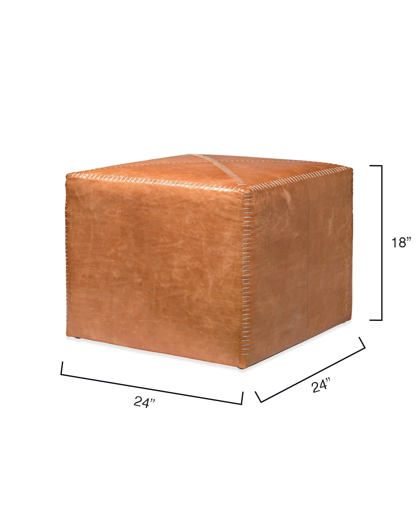 Large Ottoman Buff Leather - Image 5