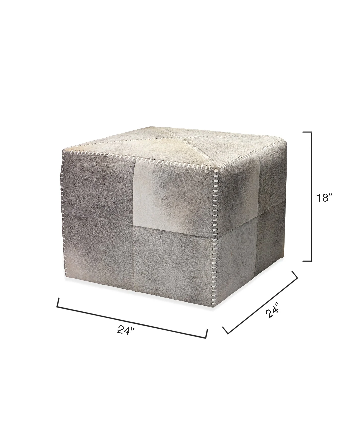 Large Ottoman Grey Hide - Image 4
