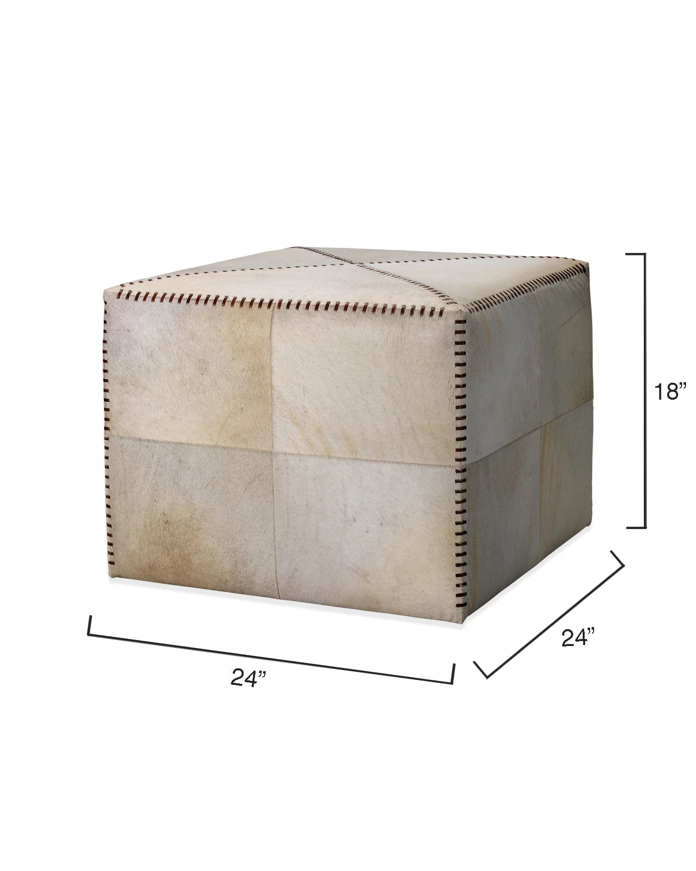 Large Ottoman White Hide - Image 4
