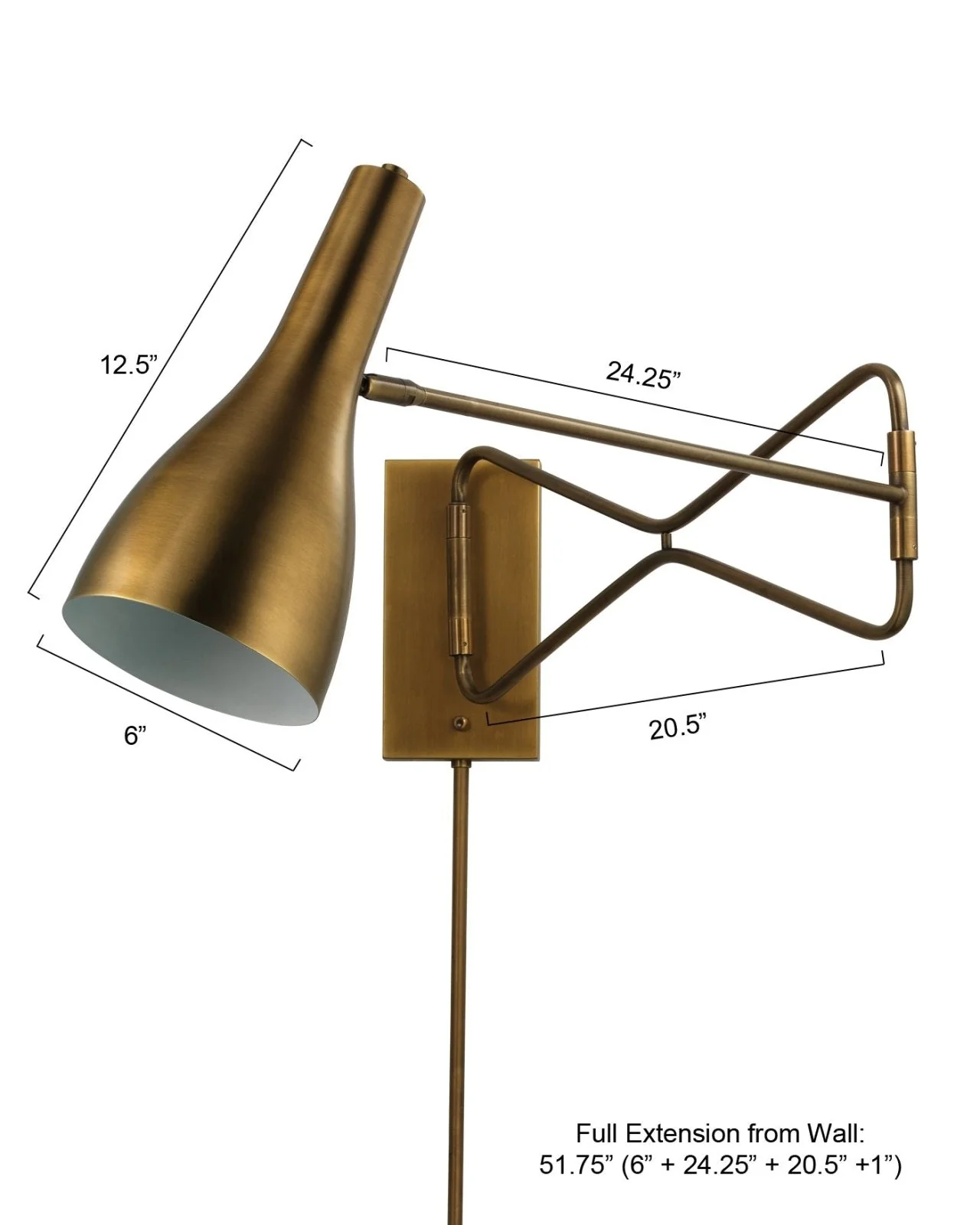 Lenz Swing Arm Sconce - Brass - Image 5
