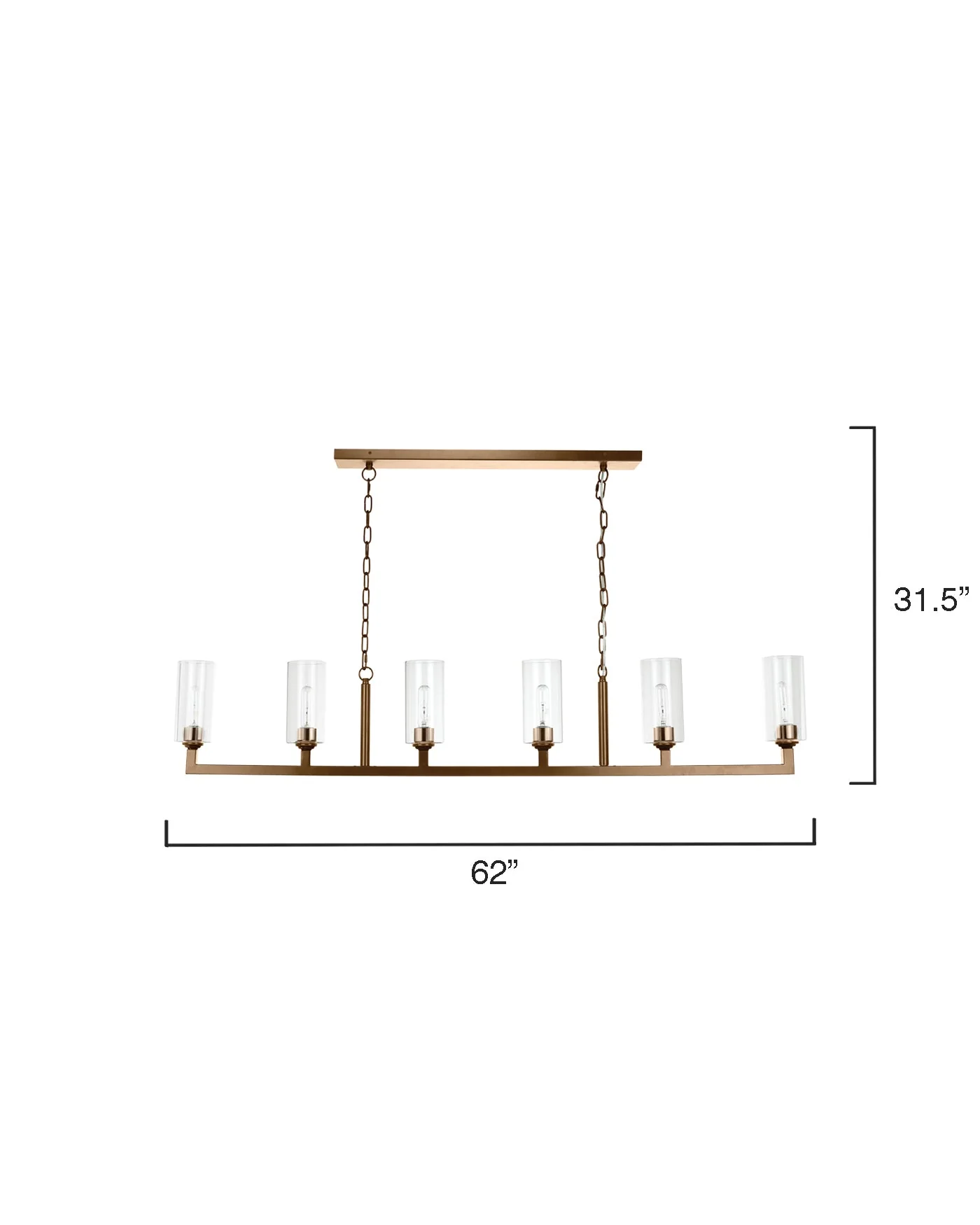 Linear 6-Light Chandelier - Image 4