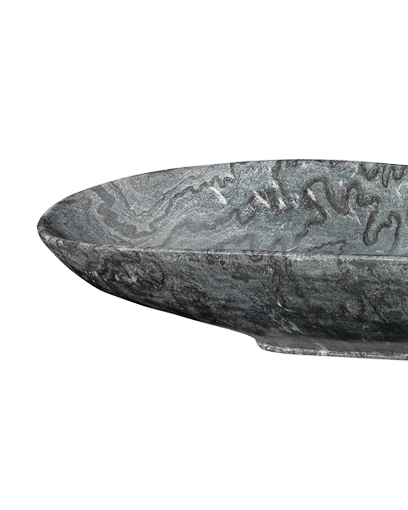 Long Oval Bowl Grey Marble - Image 3