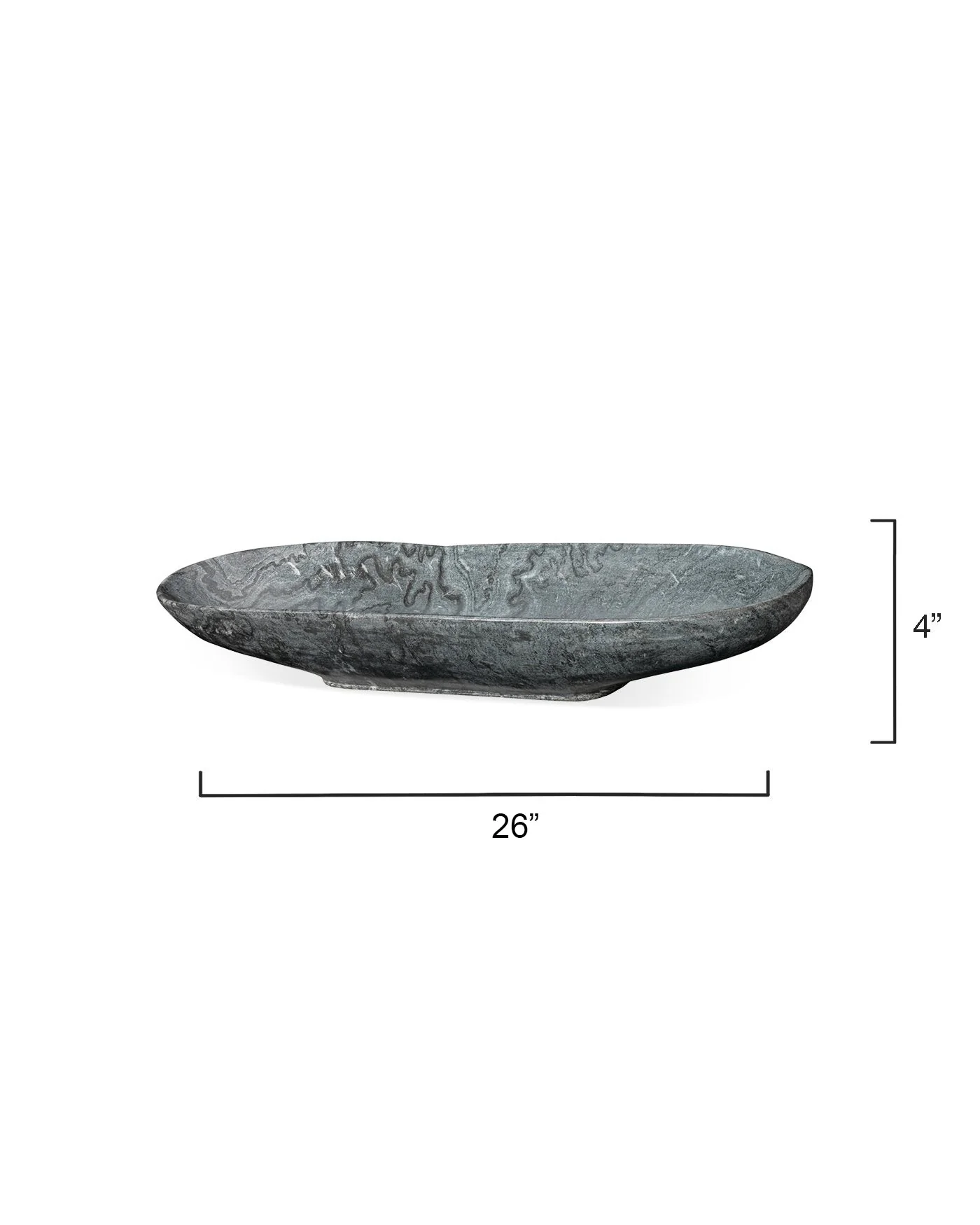 Long Oval Bowl Grey Marble - Image 4