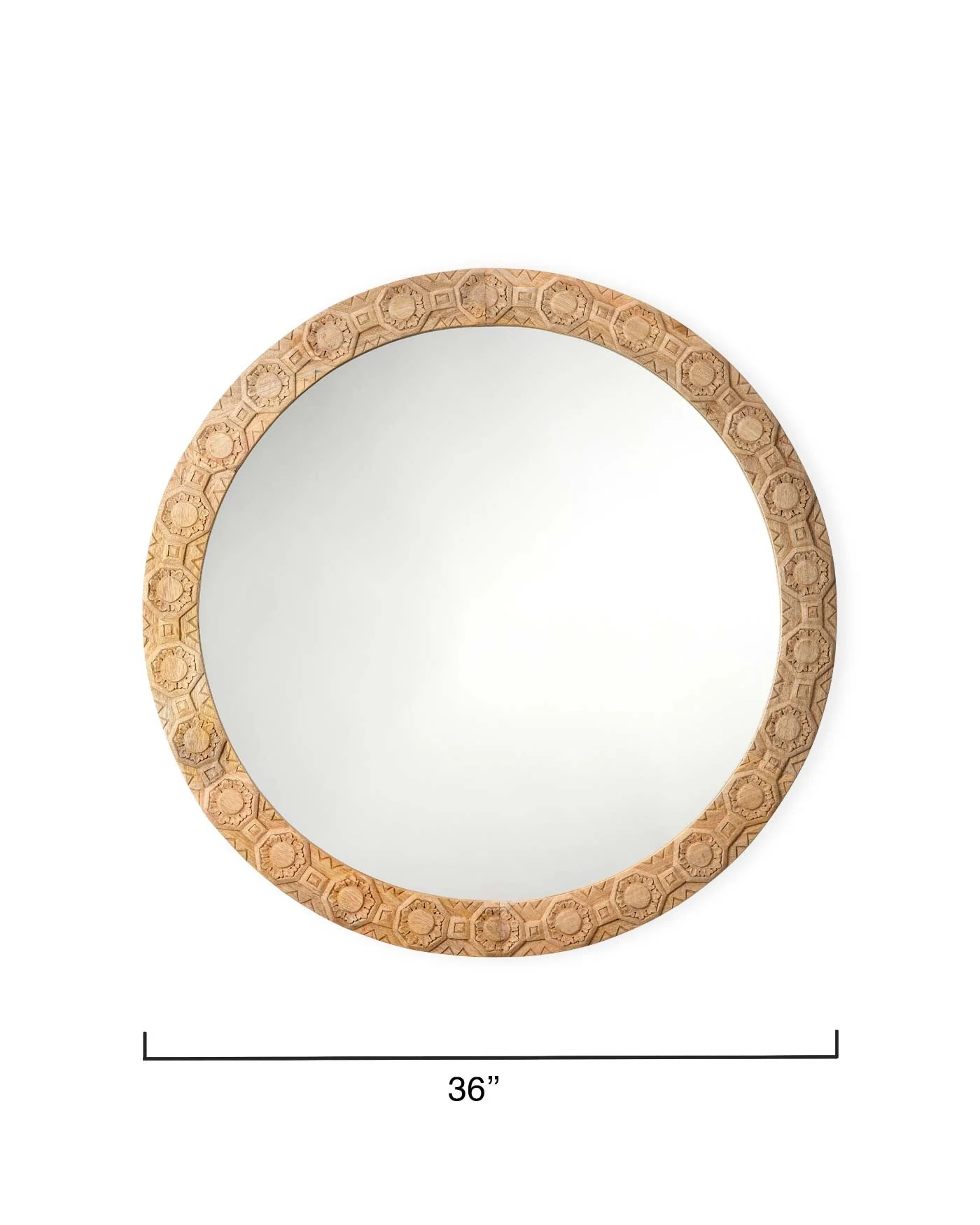 Relief Carved Round Mirror - Image 6