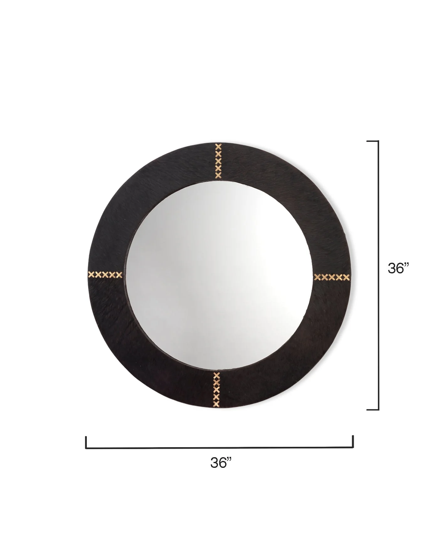 Round Cross Stitch Mirror Espresso - Image 5