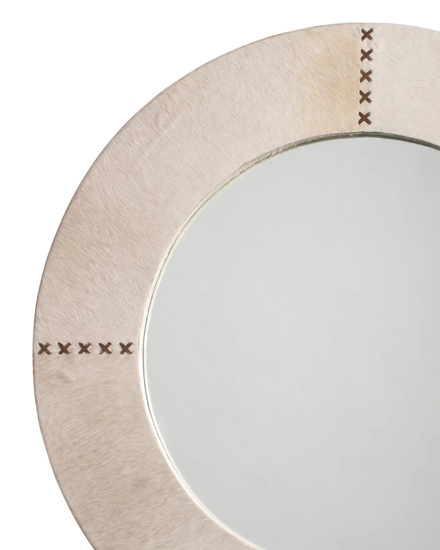 Round Cross Stitch Mirror White Hide - Image 3
