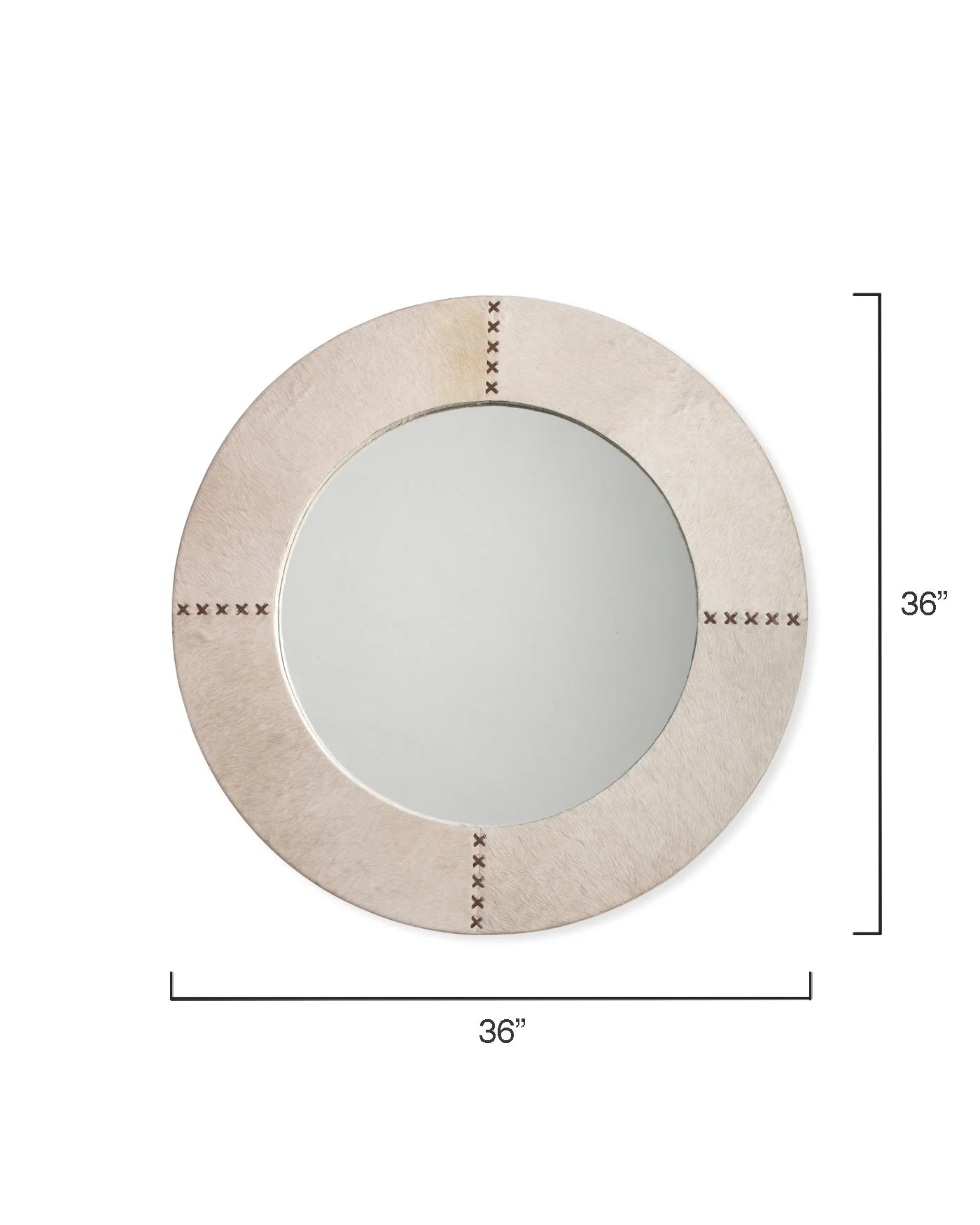 Round Cross Stitch Mirror White Hide - Image 4