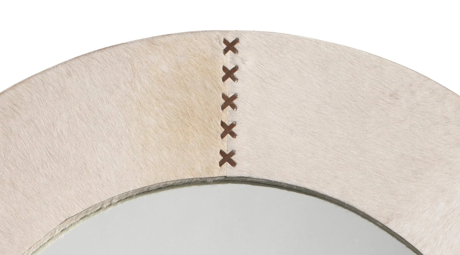 Round Cross Stitch Mirror White Hide - Image 5