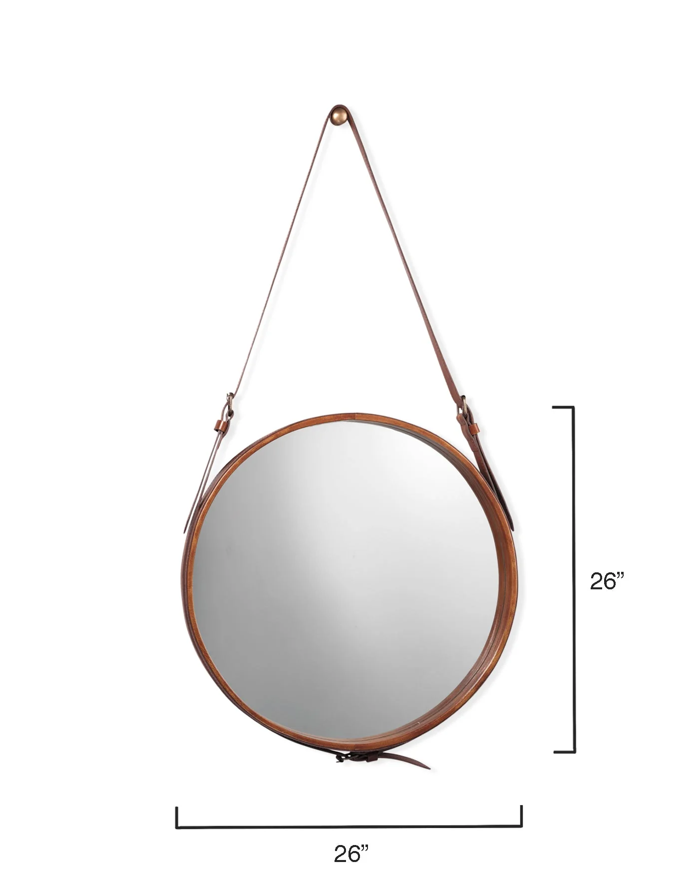 Round Mirror Leather - Large - Image 4